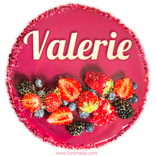 Happy Birthday Cake with Name Valerie - Free Download