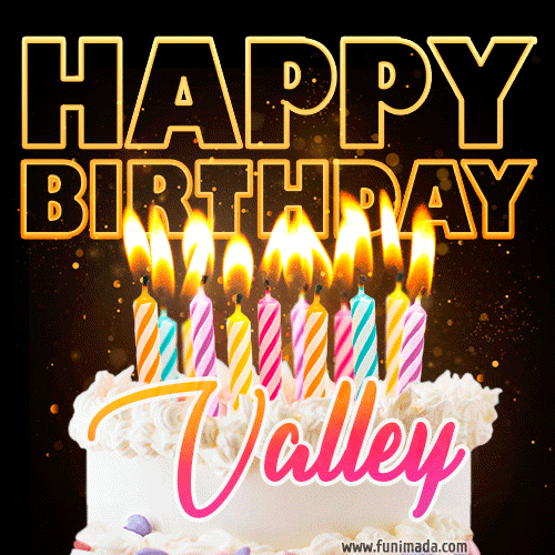 Valley - Animated Happy Birthday Cake GIF Image for WhatsApp