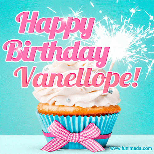 Happy Birthday Vanellope! Elegang Sparkling Cupcake GIF Image.