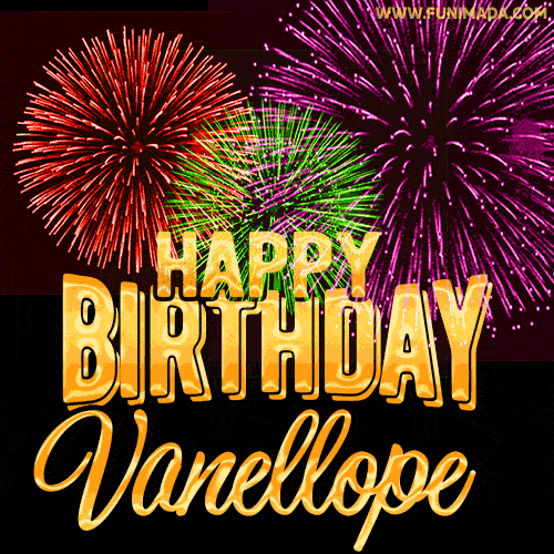 Wishing You A Happy Birthday, Vanellope! Best fireworks GIF animated greeting card.