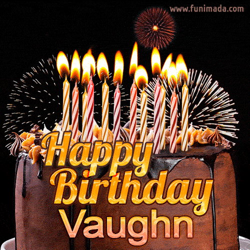 Chocolate Happy Birthday Cake for Vaughn (GIF)