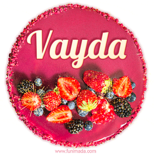 Happy Birthday Cake with Name Vayda - Free Download