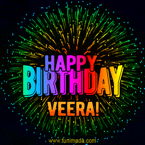 New Bursting with Colors Happy Birthday Veera GIF and Video with Music