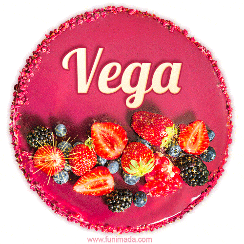 Happy Birthday Cake with Name Vega - Free Download