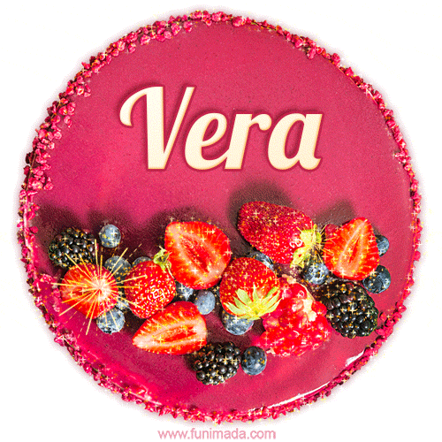 Happy Birthday Cake with Name Vera - Free Download