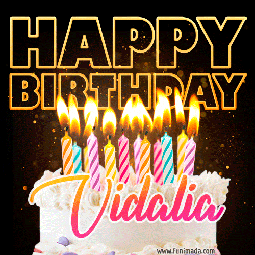 Vidalia - Animated Happy Birthday Cake GIF Image for WhatsApp