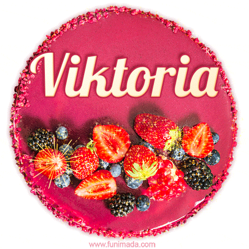 Happy Birthday Cake with Name Viktoria - Free Download