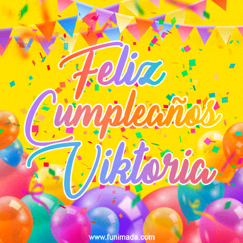 Feliz Cumpleaños Viktoria (GIF)
