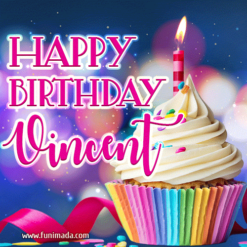 Happy Birthday Vincent - Lovely Animated GIF