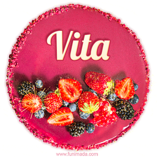 Happy Birthday Cake with Name Vita - Free Download