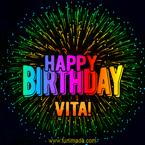 New Bursting with Colors Happy Birthday Vita GIF and Video with Music