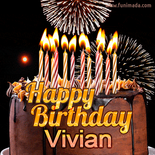 Chocolate Happy Birthday Cake for Vivian (GIF)