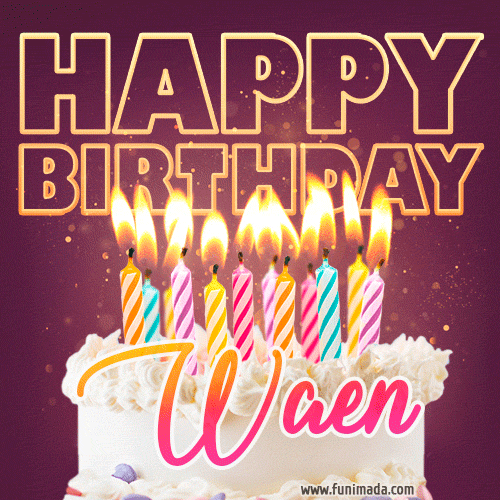 Waen - Animated Happy Birthday Cake GIF Image for WhatsApp