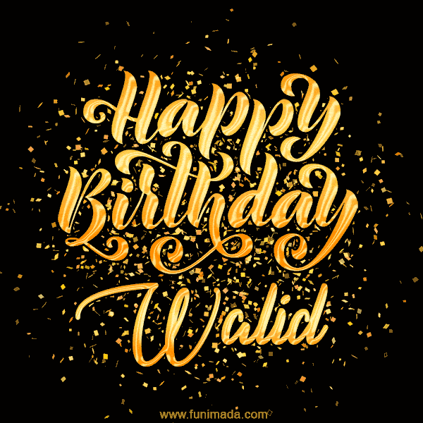Happy Birthday Card for Walid - Download GIF and Send for Free