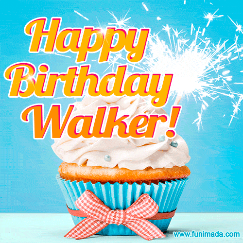 Happy Birthday, Walker! Elegant cupcake with a sparkler.