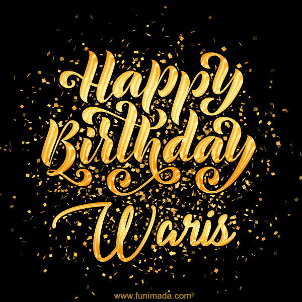 Happy Birthday Card for Waris - Download GIF and Send for Free