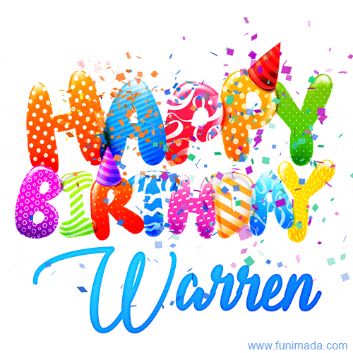 Happy Birthday Warren - Creative Personalized GIF With Name