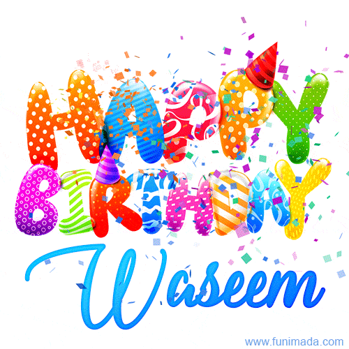 Happy Birthday Waseem - Creative Personalized GIF With Name