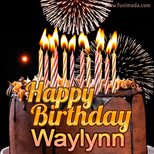 Chocolate Happy Birthday Cake for Waylynn (GIF)