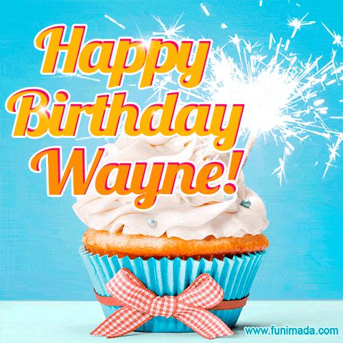 Happy Birthday, Wayne! Elegant cupcake with a sparkler.