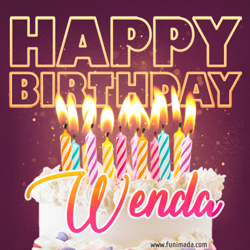 Wenda - Animated Happy Birthday Cake GIF Image for WhatsApp
