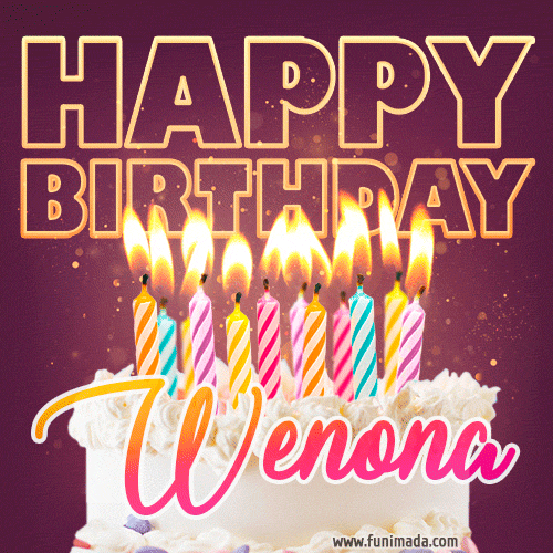 Wenona - Animated Happy Birthday Cake GIF Image for WhatsApp