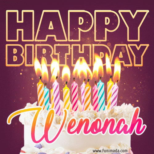 Wenonah - Animated Happy Birthday Cake GIF Image for WhatsApp