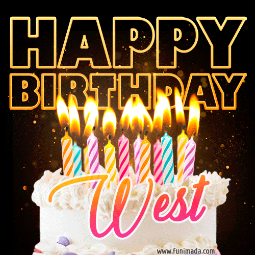 West - Animated Happy Birthday Cake GIF for WhatsApp