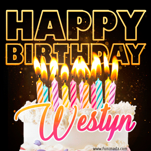 Westyn - Animated Happy Birthday Cake GIF for WhatsApp