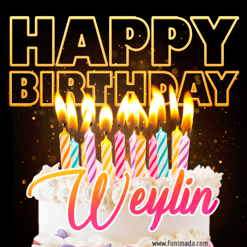Weylin - Animated Happy Birthday Cake GIF for WhatsApp