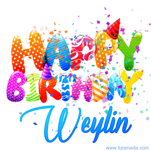 Happy Birthday Weylin - Creative Personalized GIF With Name