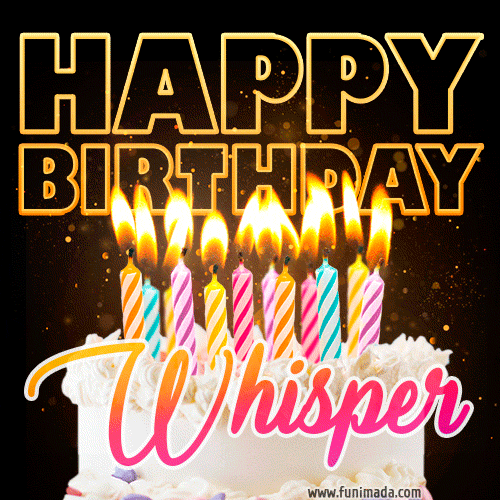 Whisper - Animated Happy Birthday Cake GIF Image for WhatsApp