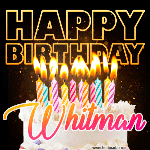 Whitman - Animated Happy Birthday Cake GIF for WhatsApp