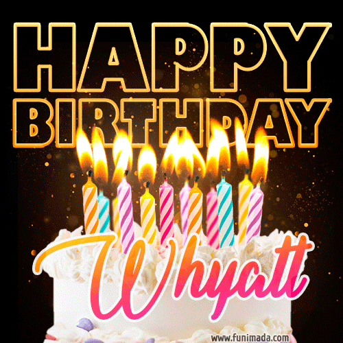 Whyatt - Animated Happy Birthday Cake GIF for WhatsApp