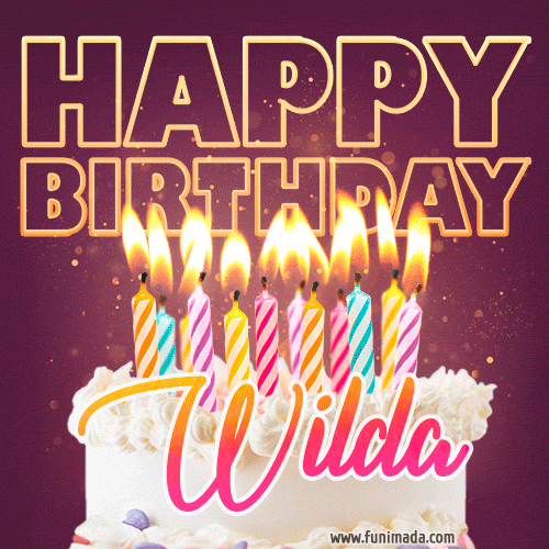 Wilda - Animated Happy Birthday Cake GIF Image for WhatsApp