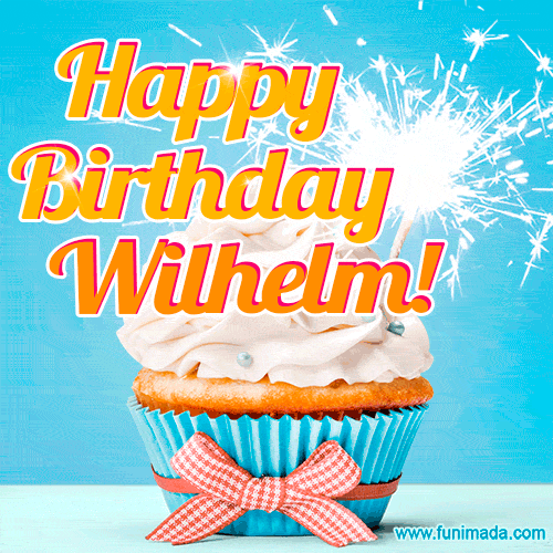 Happy Birthday, Wilhelm! Elegant cupcake with a sparkler.