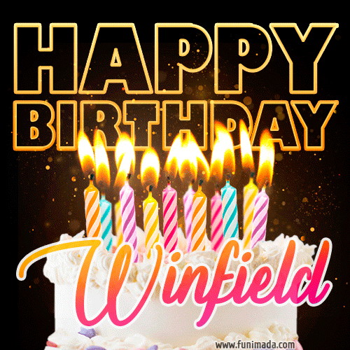 Winfield - Animated Happy Birthday Cake GIF for WhatsApp