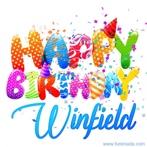 Happy Birthday Winfield - Creative Personalized GIF With Name
