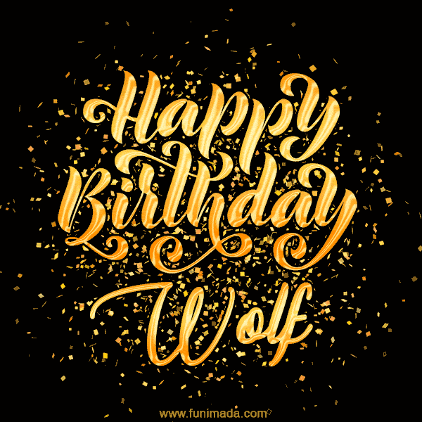 Happy Birthday Card for Wolf - Download GIF and Send for Free