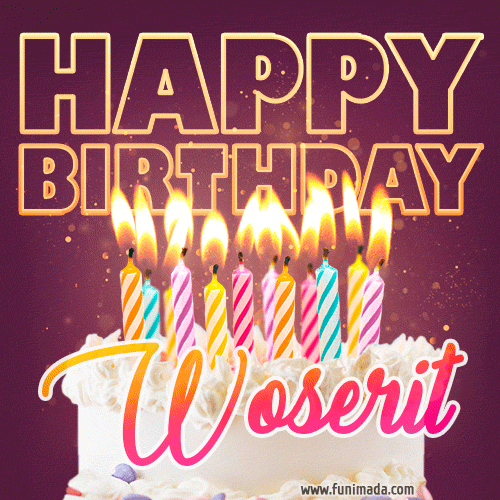 Woserit - Animated Happy Birthday Cake GIF Image for WhatsApp