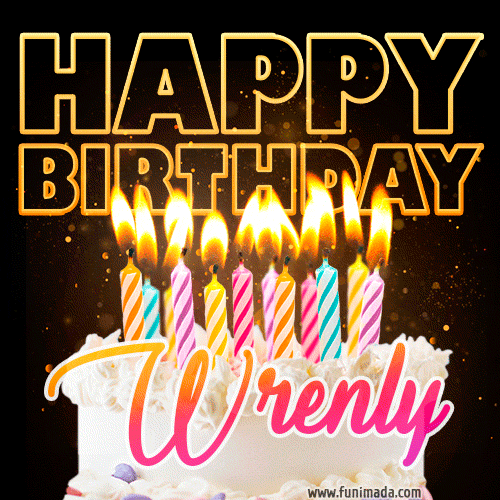 Wrenly - Animated Happy Birthday Cake GIF Image for WhatsApp