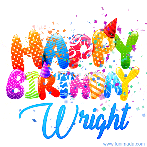 Happy Birthday Wright - Creative Personalized GIF With Name