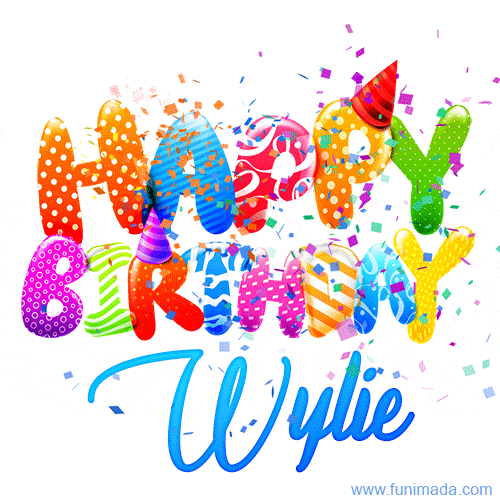 Happy Birthday Wylie - Creative Personalized GIF With Name