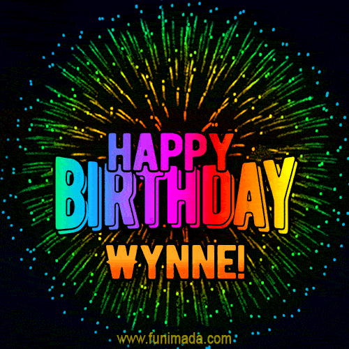 New Bursting with Colors Happy Birthday Wynne GIF and Video with Music