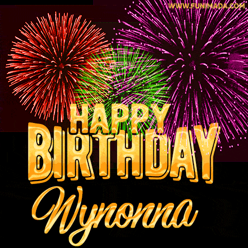 Wishing You A Happy Birthday, Wynonna! Best fireworks GIF animated greeting card.