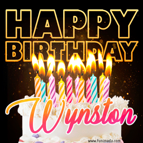 Wynston - Animated Happy Birthday Cake GIF for WhatsApp