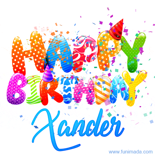 Happy Birthday Xander - Creative Personalized GIF With Name