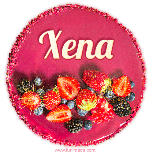Happy Birthday Cake with Name Xena - Free Download
