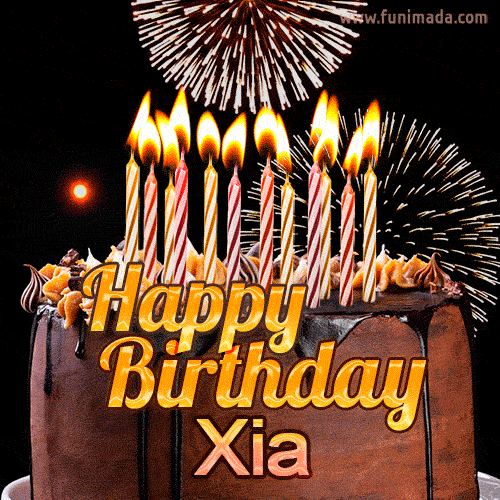 Chocolate Happy Birthday Cake for Xia (GIF)