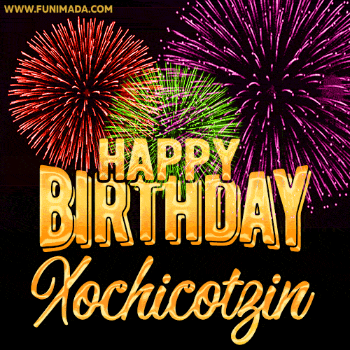 Wishing You A Happy Birthday, Xochicotzin! Best fireworks GIF animated greeting card.
